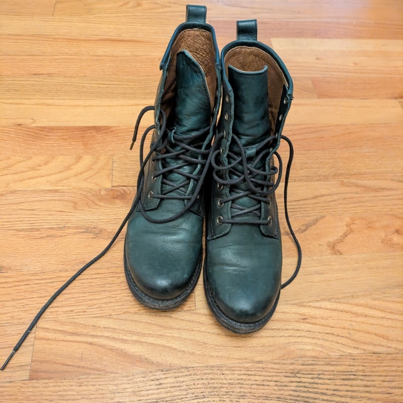 Frye Women's Green Leather Lace-Up Boots - Picture 11 of 11